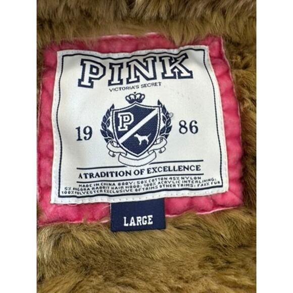 "PINK" RARE! Y2K Zip Up Hooded Faux Fur Lined Sweater SZ L 1986 Tween PLZ READ!! - Picture 7 of 16